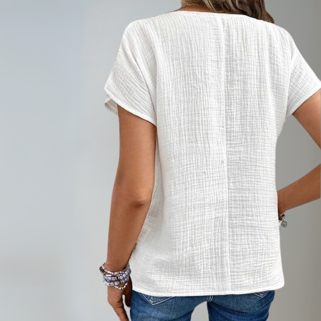 Dames Blouse Met Kraag en Knopen 2