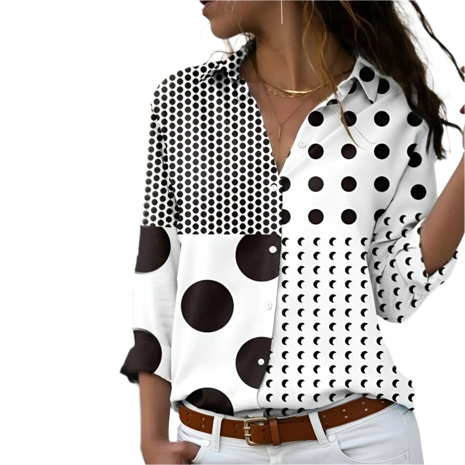 Dames Blouse Met Patroon Casual Stijl 0