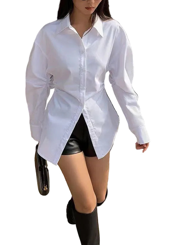 Dames Blouse Met Peter Pan-kraag Lange Mouwen 0