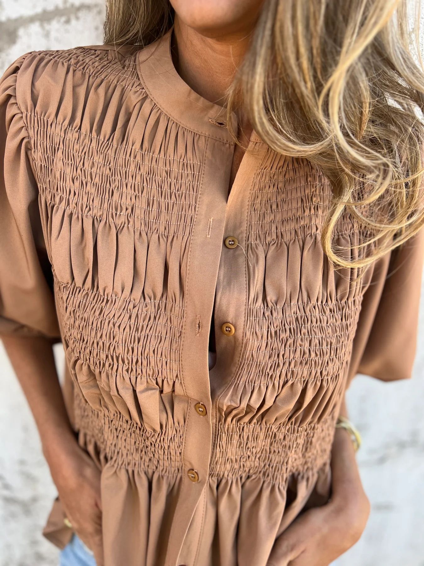 Dames Blouse Met Plissé Ontwerp en Relaxte Pasvorm 3
