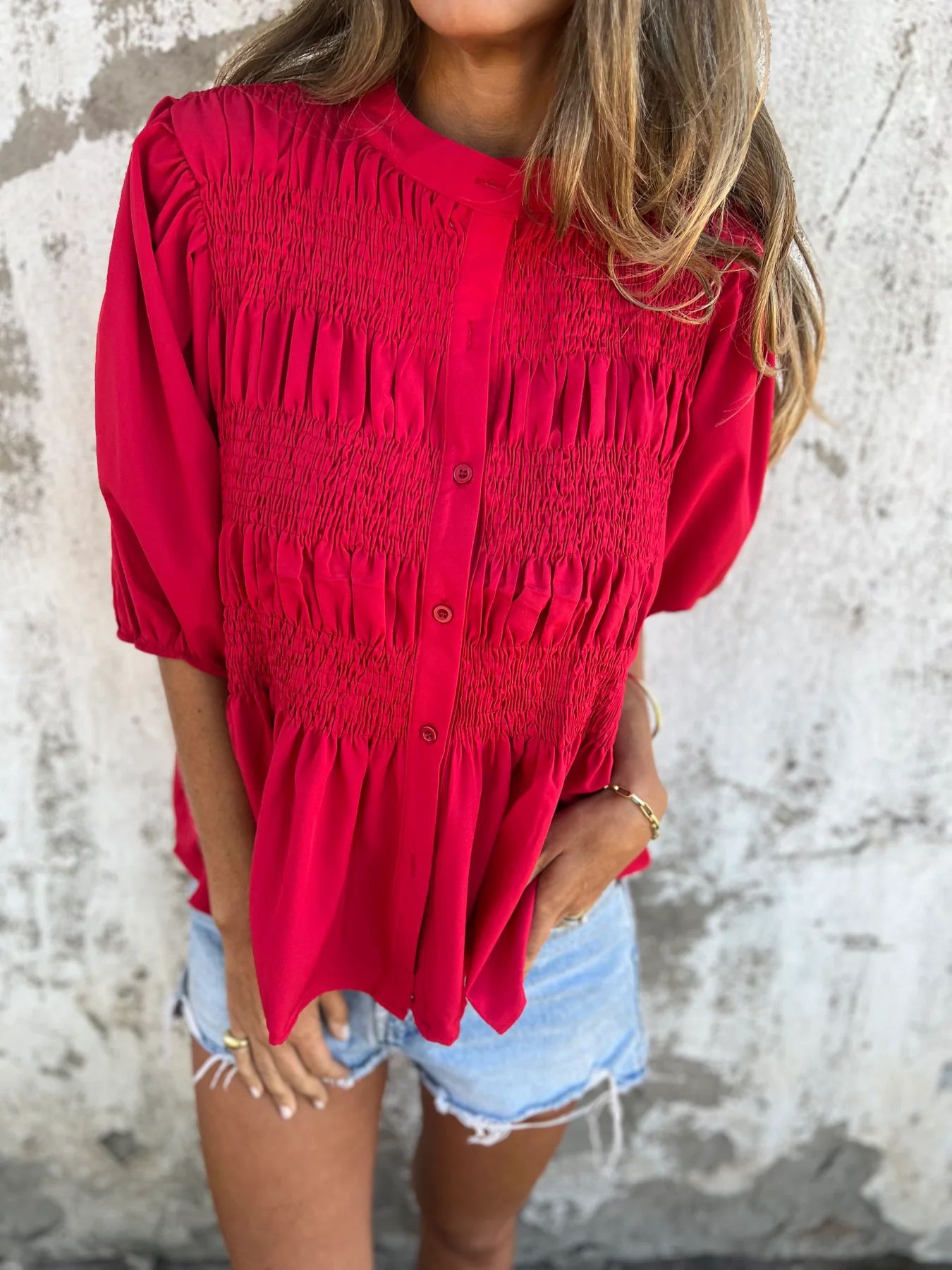 Dames Blouse Met Plissé Ontwerp en Relaxte Pasvorm 5
