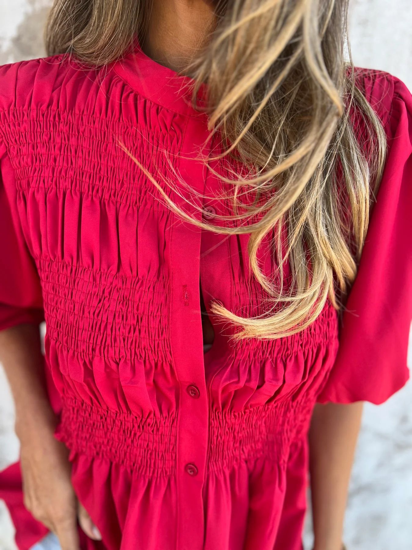 Dames Blouse Met Plissé Ontwerp en Relaxte Pasvorm 6