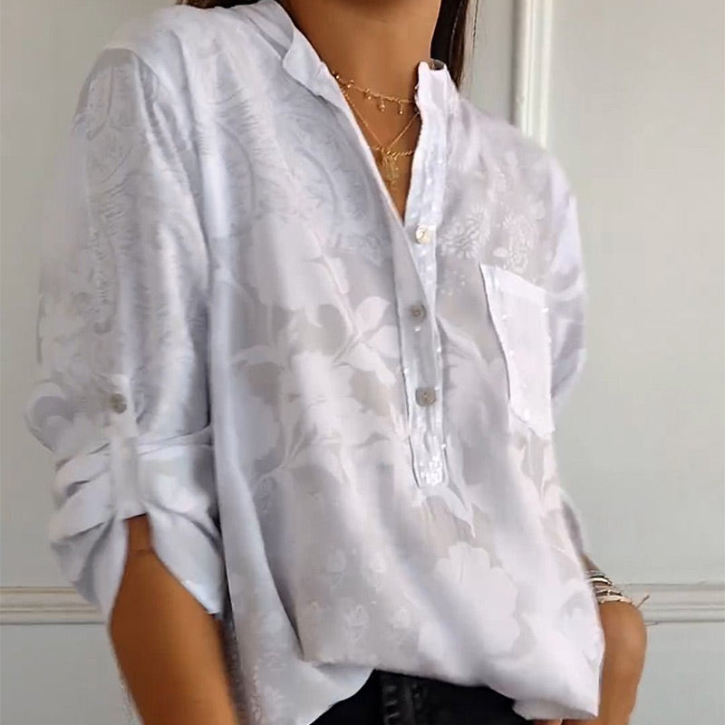 Dames Blouse Met Print en Voorzak Casual Stijl 2