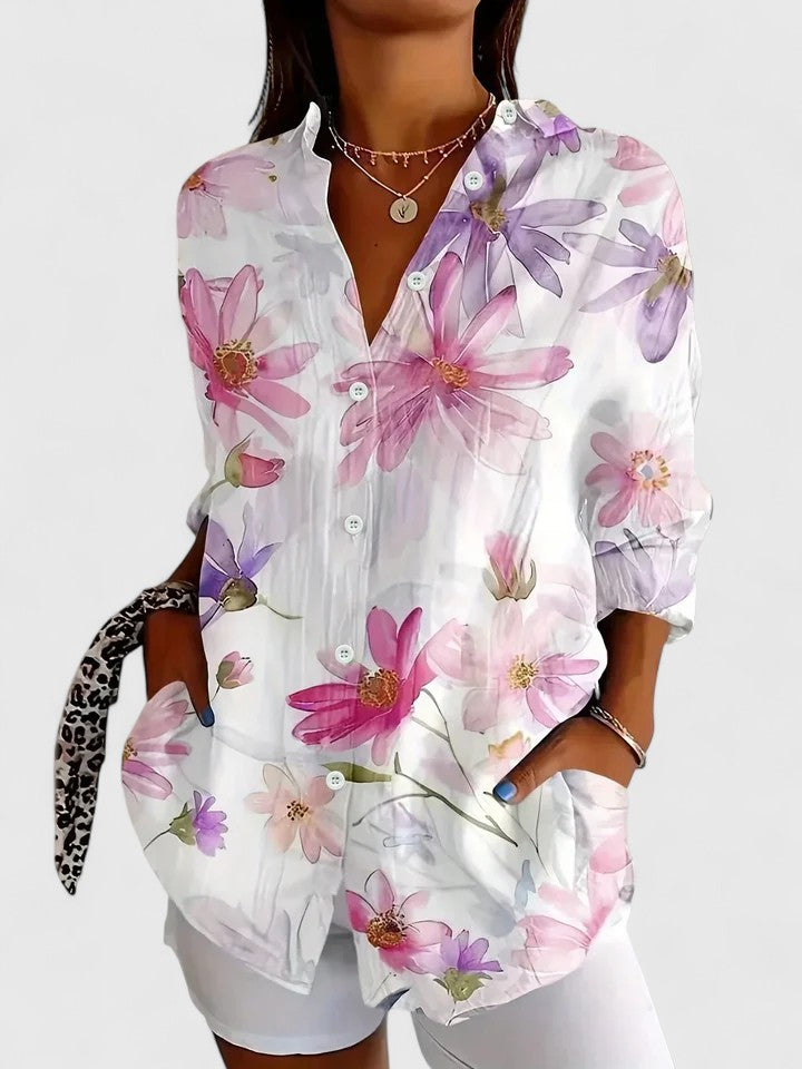 Dames Blouse Met Unieke Print Casual Chic 5