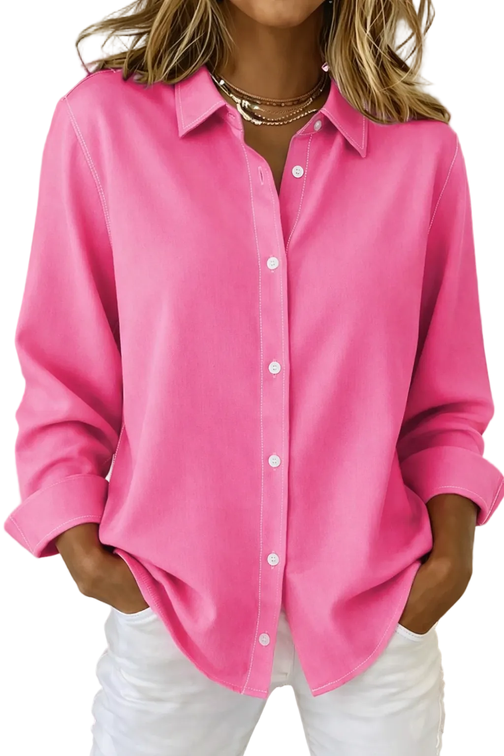 Dames Blouse Met Verfijnde Knoopstijl 0