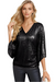 Dames Blouse Met Wrap Design en Bell Mouwen 0