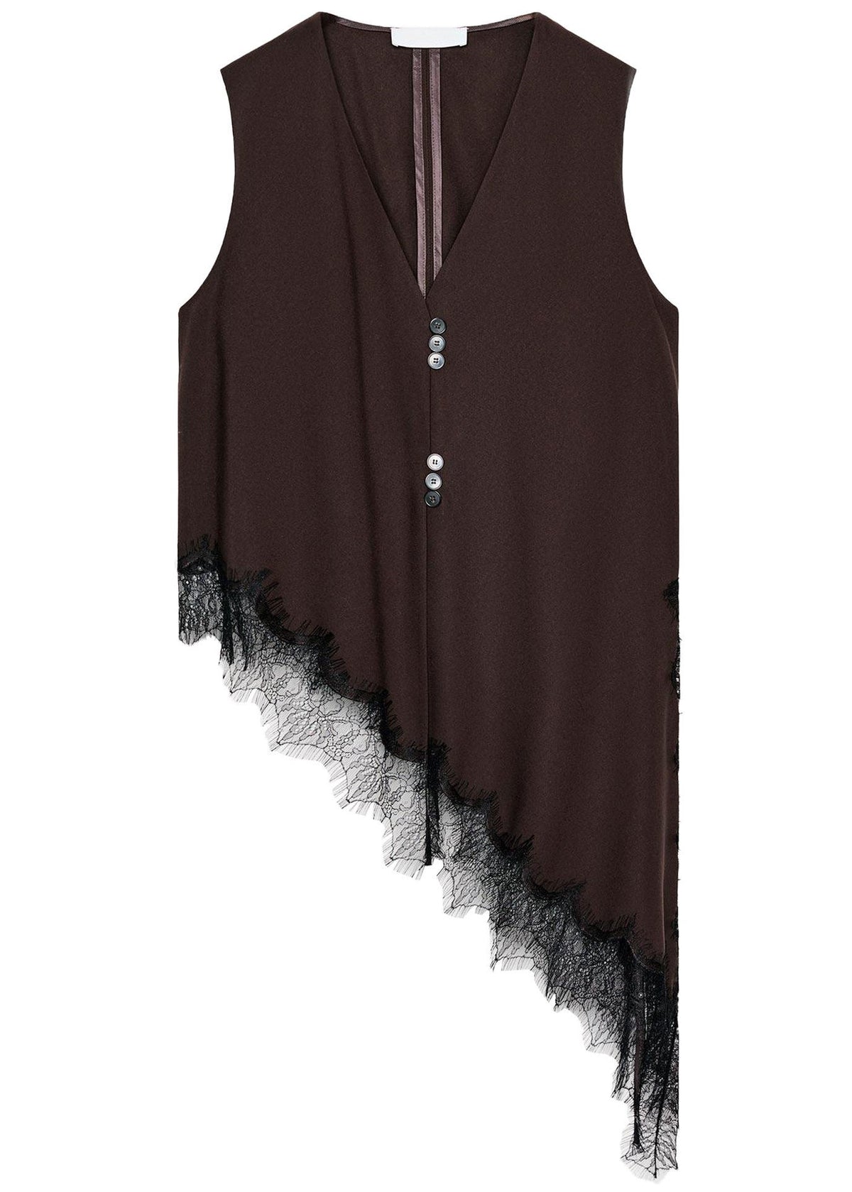 Dames Blouse Mouwloos V-hals Patchwork Kant 4