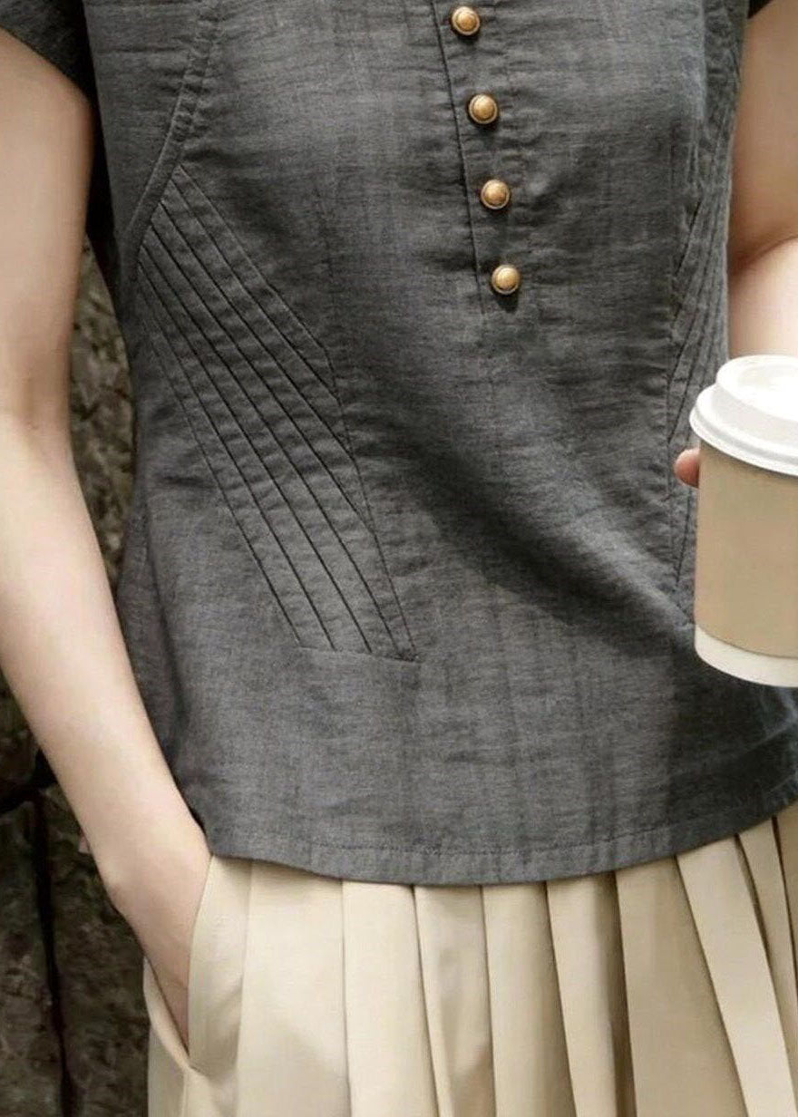 Dames Blouse O-hals Gerimpeld Plus Maat Zomer 3