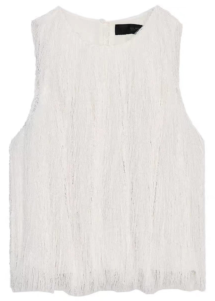 Dames Blouse O-hals Met Kwastjes Zomerse Stijl 4