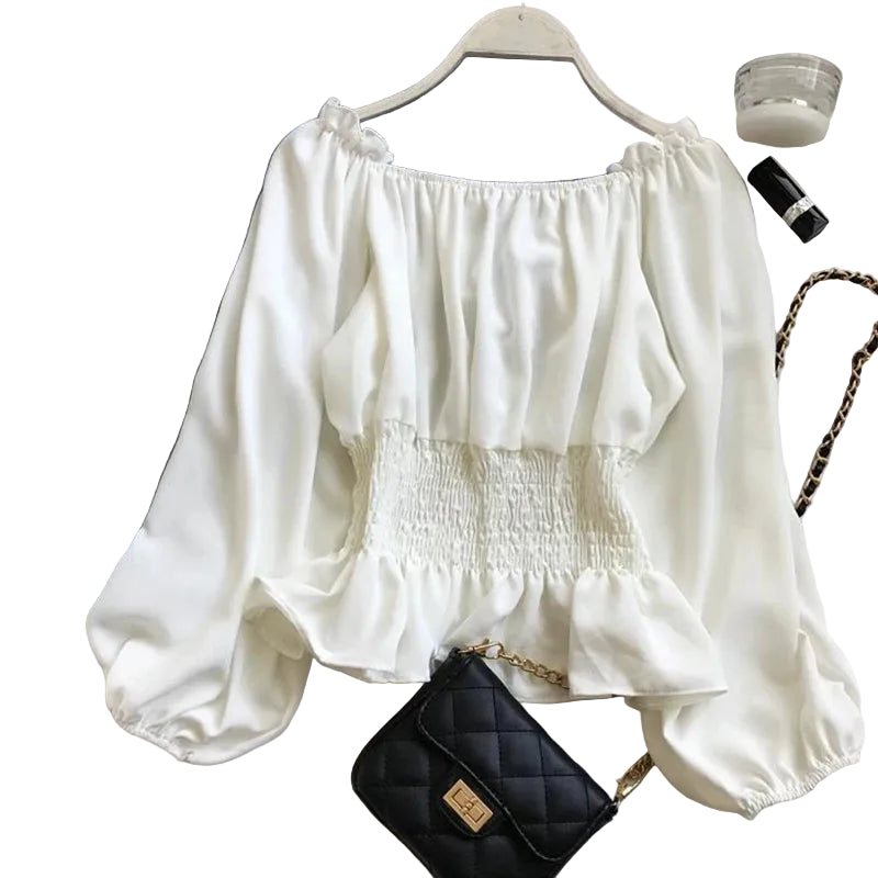 Dames Blouse Off-Shoulder Chiffon 0