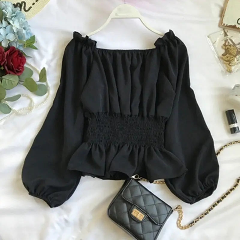 Dames Blouse Off-Shoulder Chiffon 6