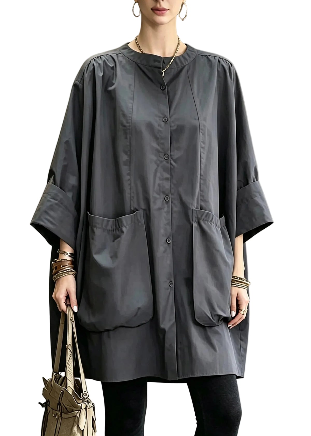 Dames Blouse Patchwork Lange Mouwen Comfortabele Pasvorm 0
