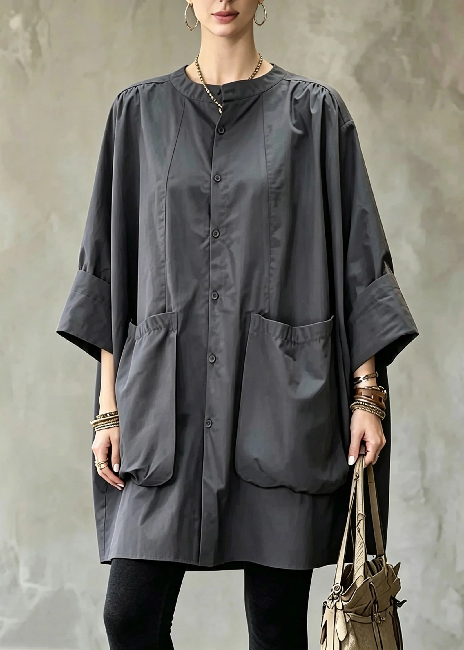 Dames Blouse Patchwork Lange Mouwen Comfortabele Pasvorm 2