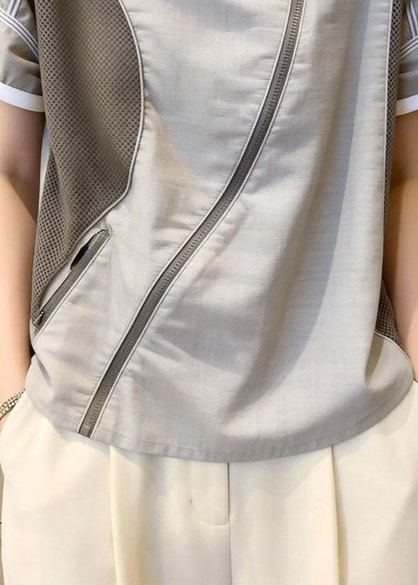 Dames Blouse Patchwork O-hals Zomerstijl 2