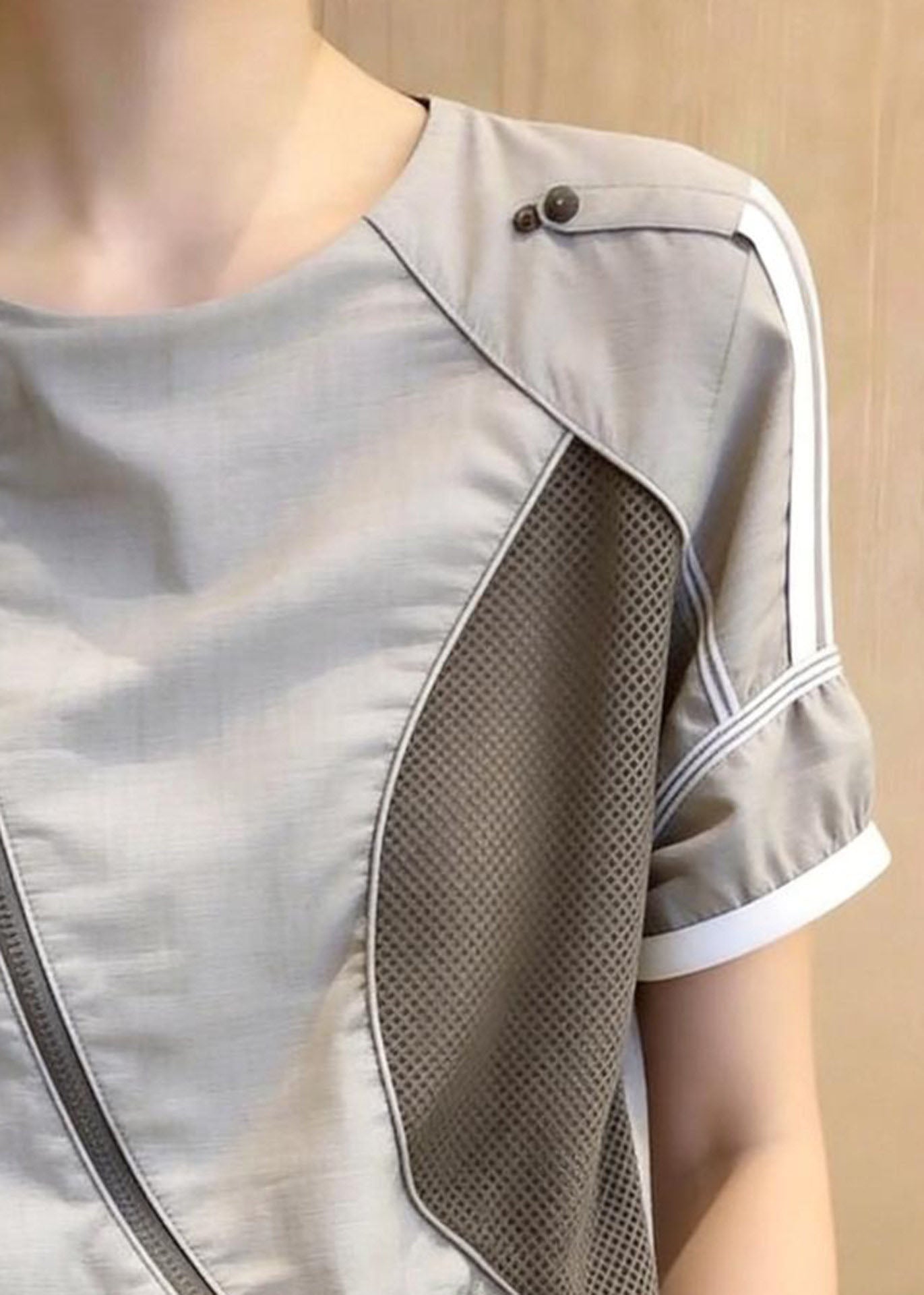 Dames Blouse Patchwork O-hals Zomerstijl 3