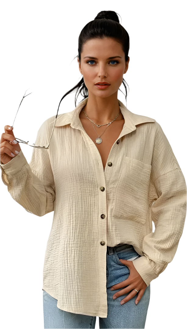 Dames Blouse Relaxed Fit Katoen 0