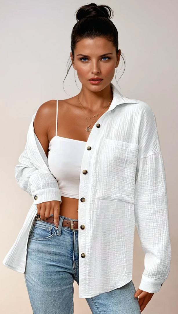 Dames Blouse Relaxed Fit Katoen 1