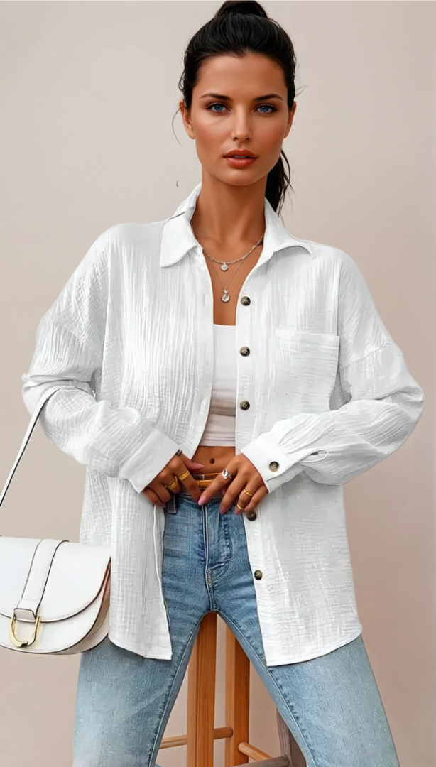 Dames Blouse Relaxed Fit Katoen 3