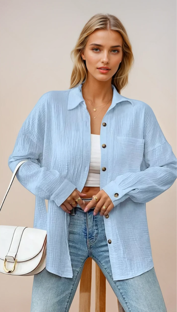 Dames Blouse Relaxed Fit Katoen 5