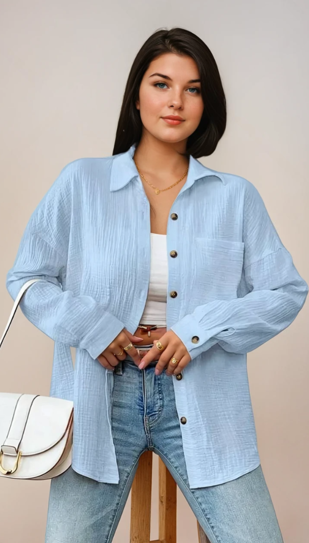 Dames Blouse Relaxed Fit Katoen 6