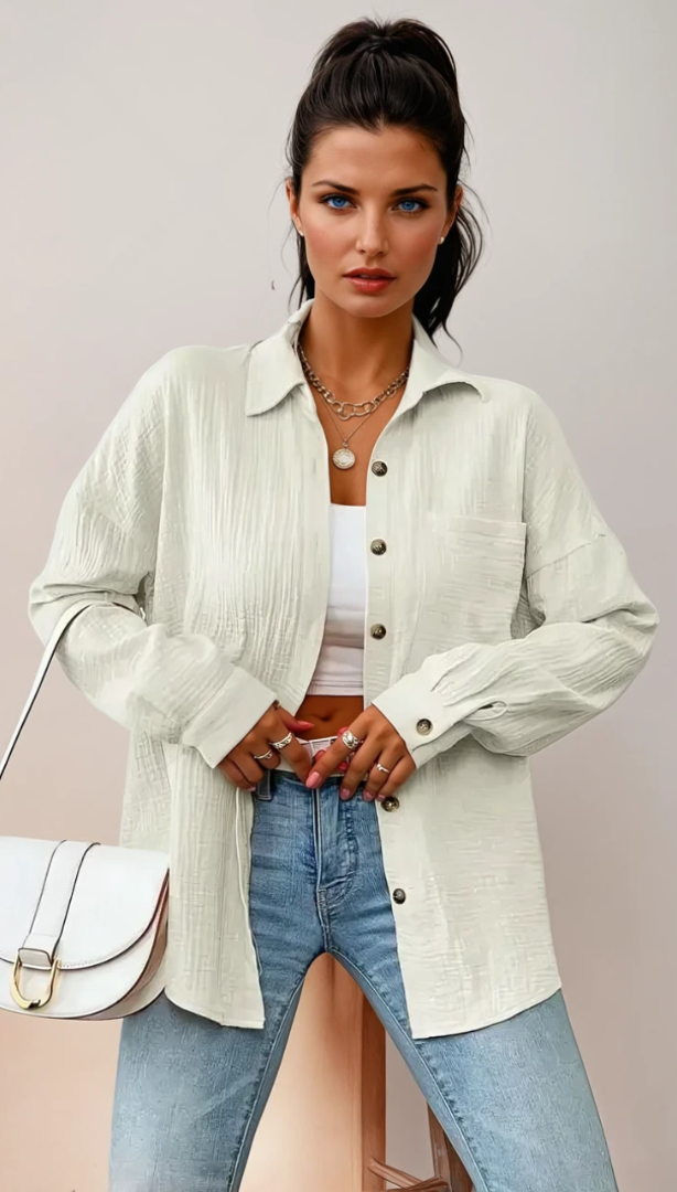 Dames Blouse Relaxed Fit Katoen 8