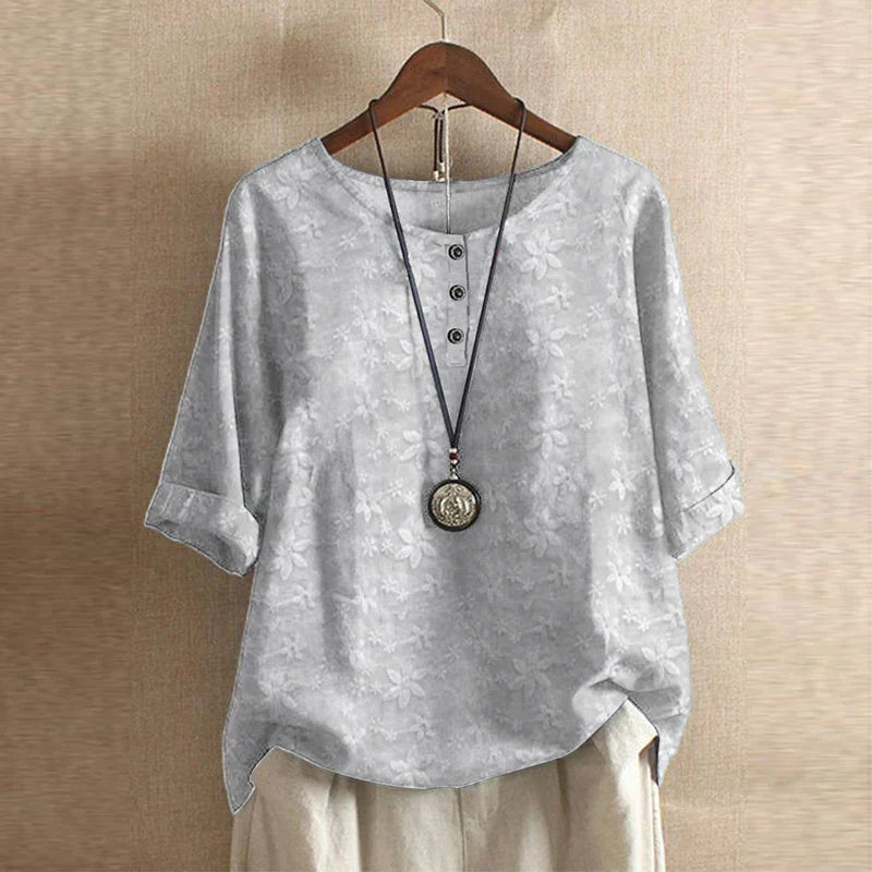 Dames Blouse Retro-Inspiratie Bloemenmotief Relaxte Pasvorm 5