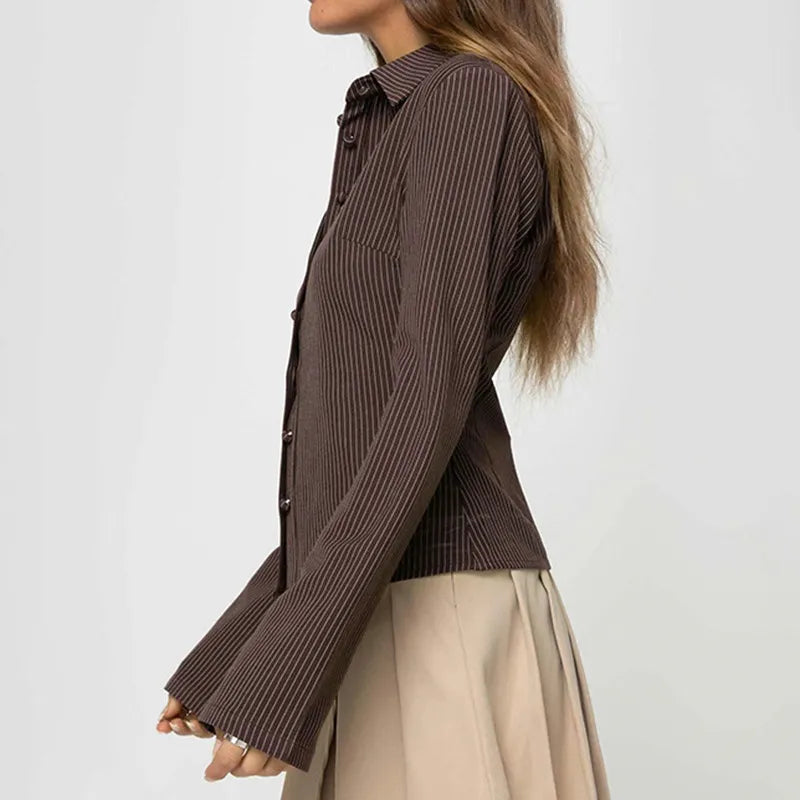 Dames Blouse Retro Flared Mouwen 100% Katoen 3