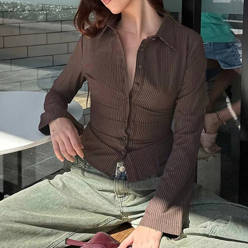 Dames Blouse Retro Flared Mouwen 100% Katoen 5