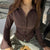 Dames Blouse Retro Flared Mouwen 100% Katoen 6