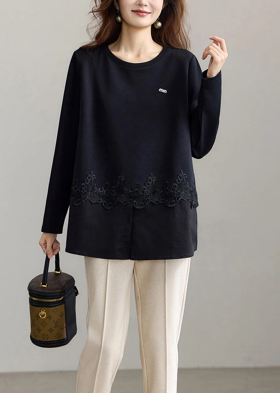 Dames Blouse Ronde Hals Patchwork stijl 1