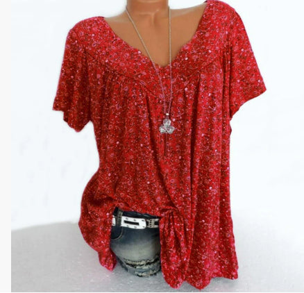 Dames Blouse V-Ausschnitt Katoen 10