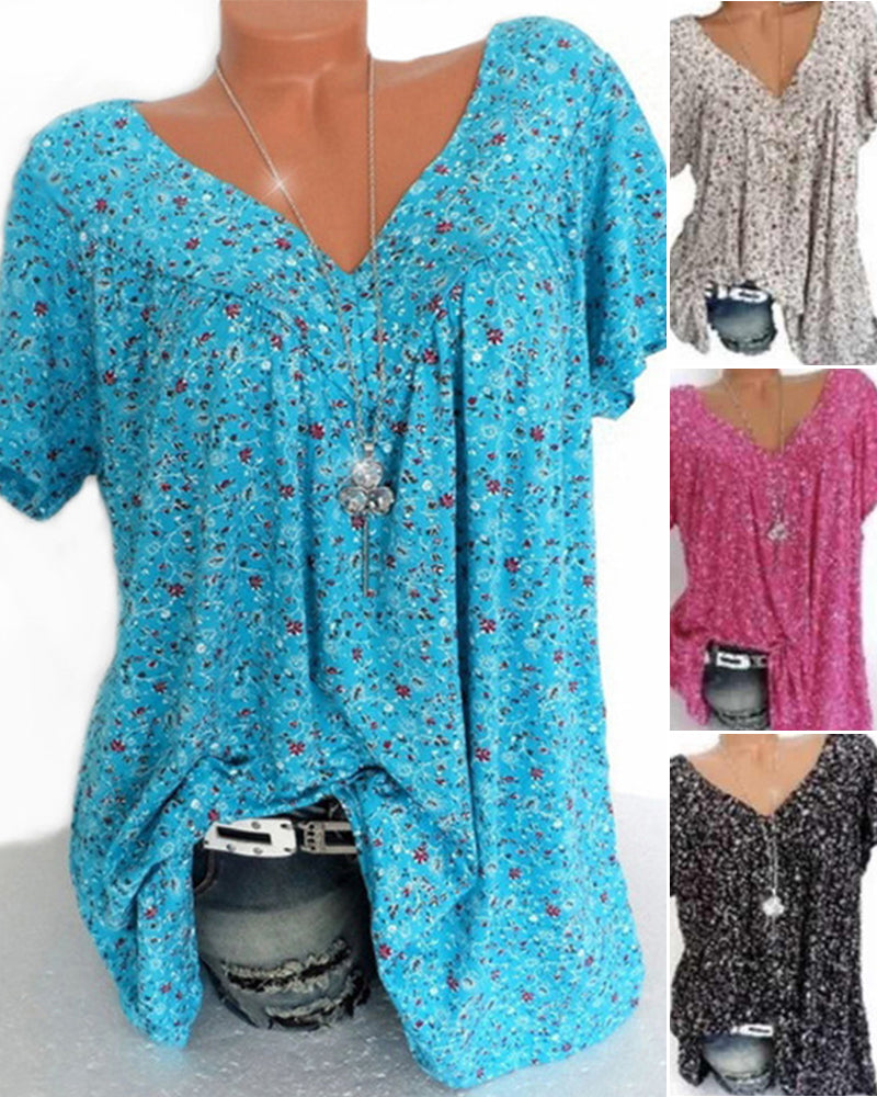 Dames Blouse V-Ausschnitt Katoen 3