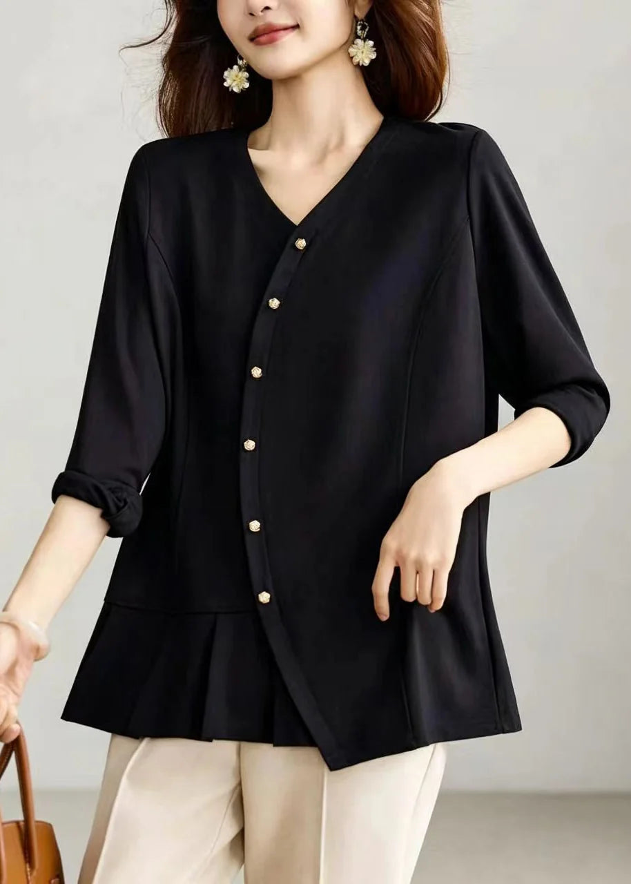 Dames Blouse V-hals Casual Lange Mouwen 1