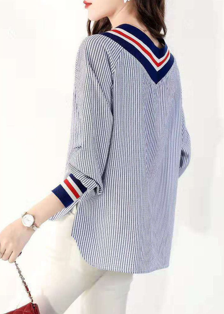 Dames Blouse V-hals Gestreept 4