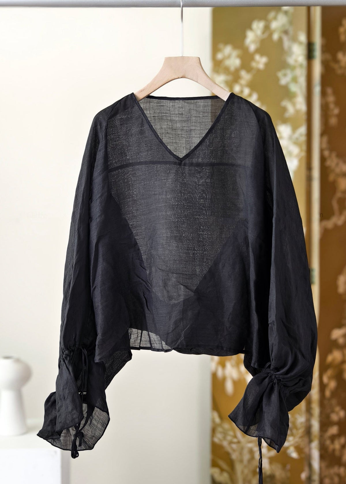 Dames Blouse V-hals Met Flare Mouwen 2