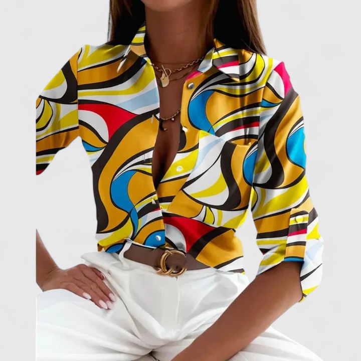 Dames Blouse met Lange Mouwen en Chique Print 2