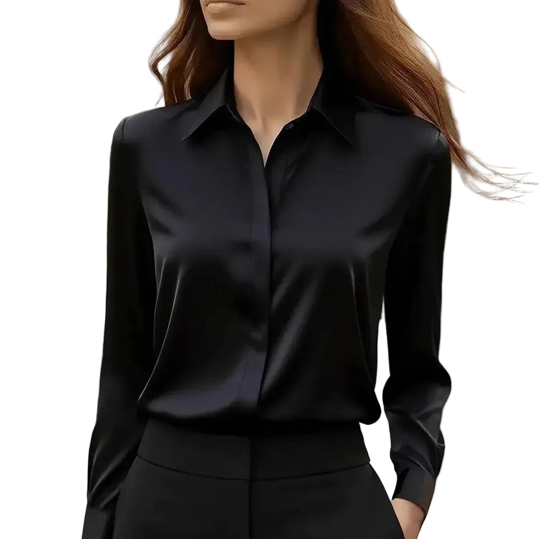 Dames Blouse met Lange Mouwen en Revers 0