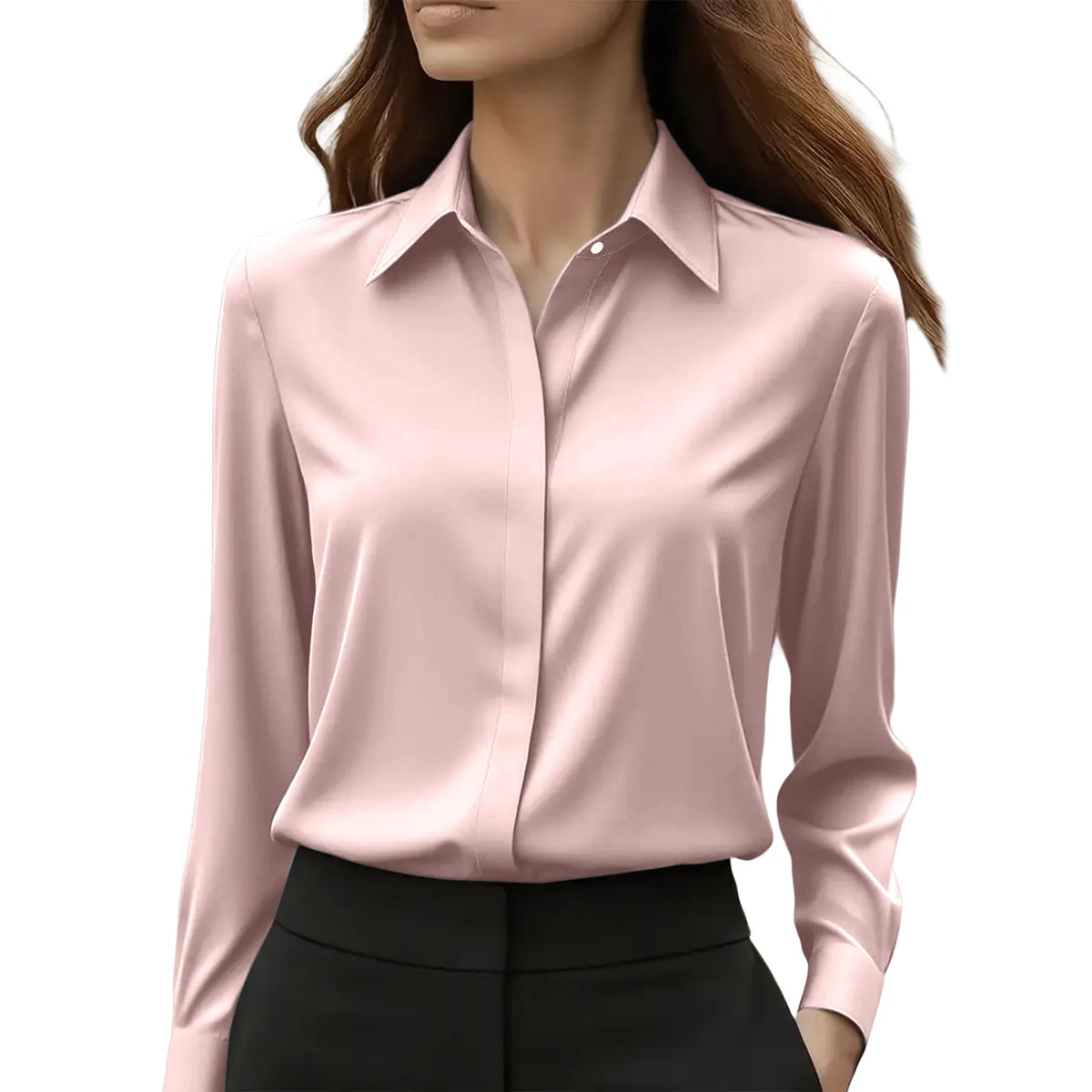 Dames Blouse met Lange Mouwen en Revers 10