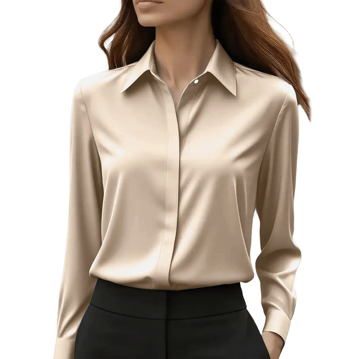 Dames Blouse met Lange Mouwen en Revers 5