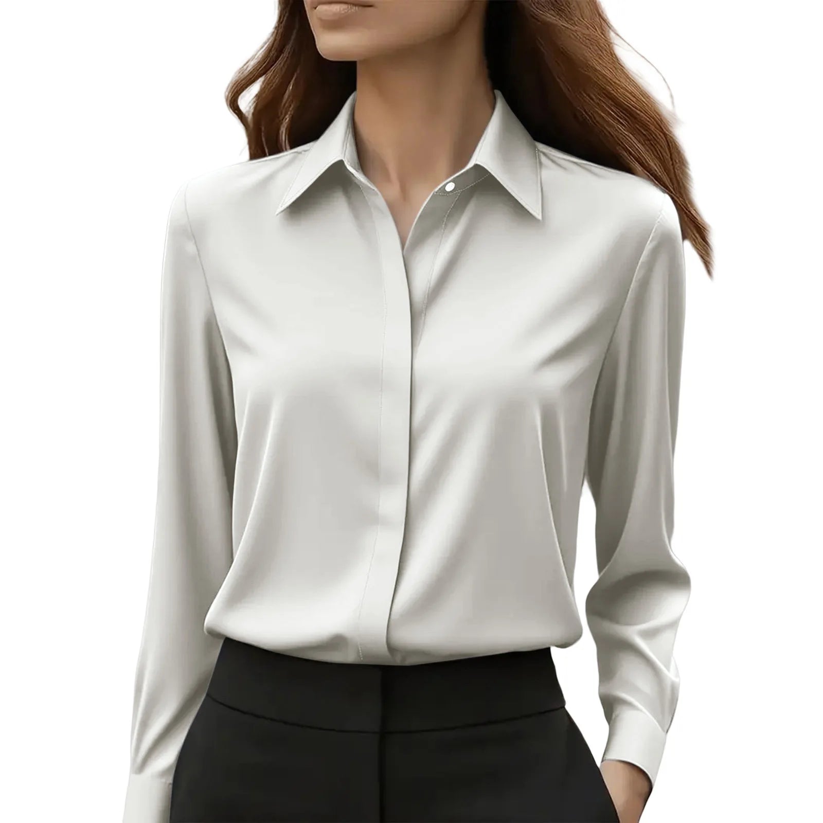 Dames Blouse met Lange Mouwen en Revers 6