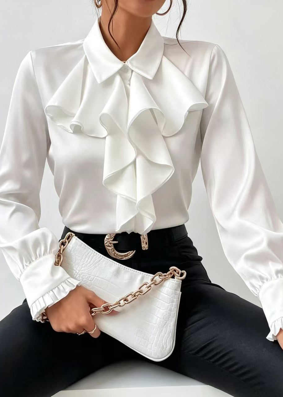 Dames Blouse met Peter Pan Kraag en Lange Mouwen 3