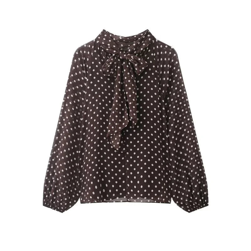 Dames Blouse met Stippen en Lantaarnmouwen 3
