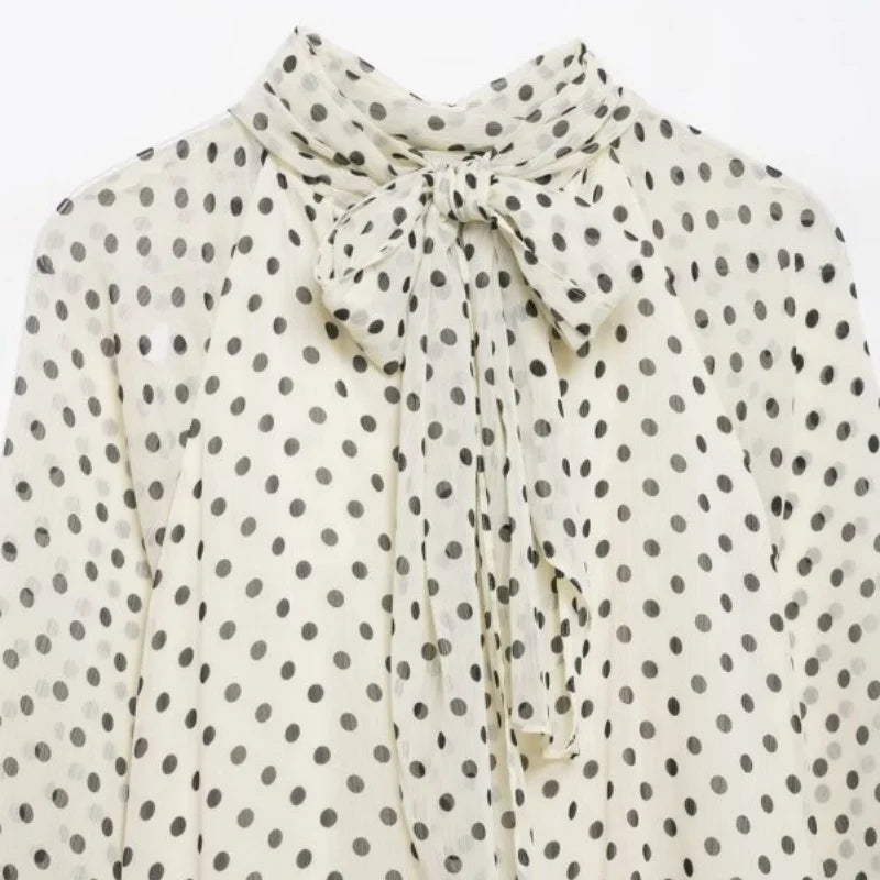 Dames Blouse met Stippen en Lantaarnmouwen 5
