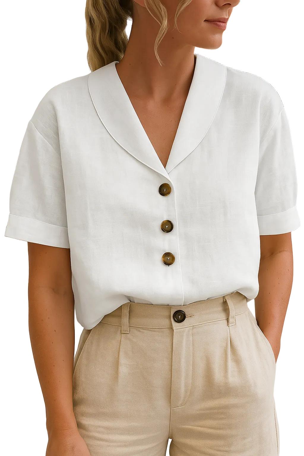 Dames Blouse met Wikkelhalslijn 0