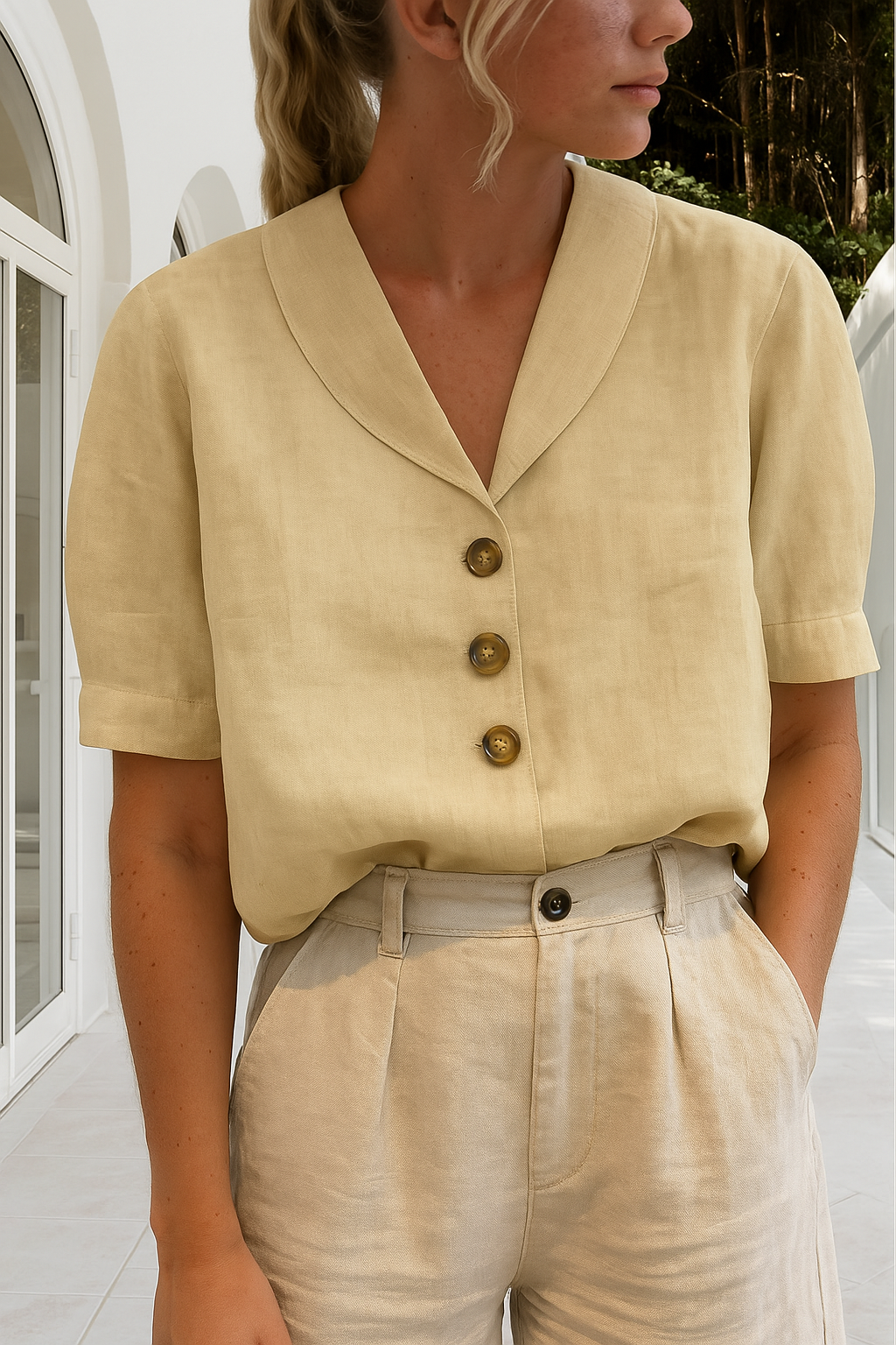 Dames Blouse met Wikkelhalslijn 1