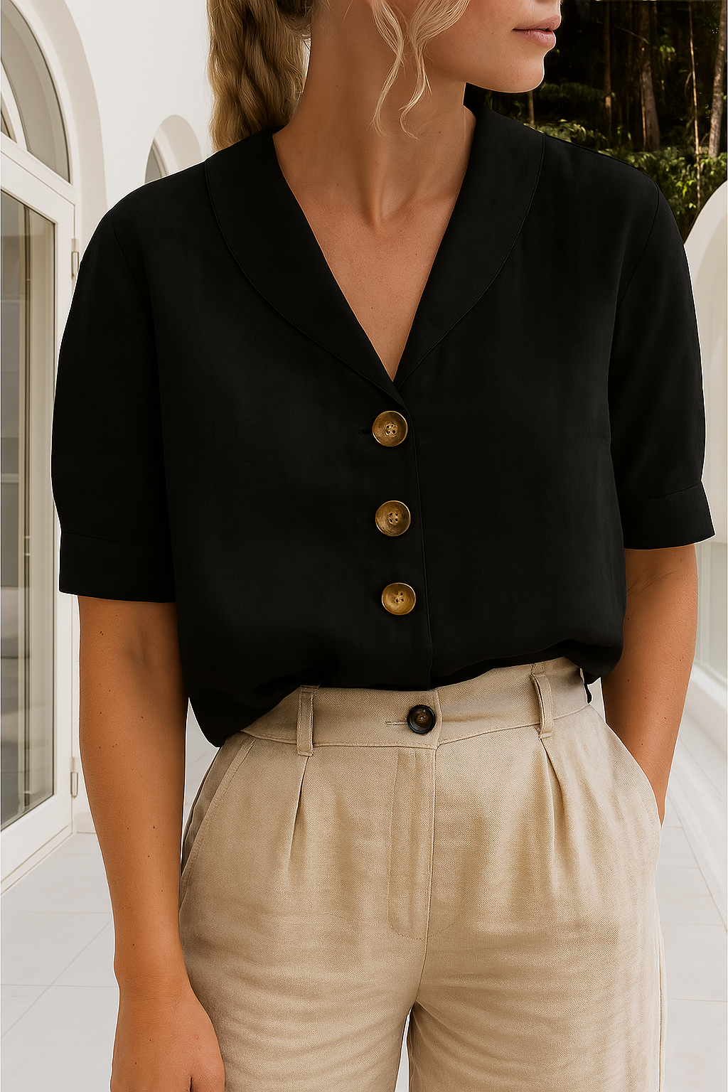 Dames Blouse met Wikkelhalslijn 2
