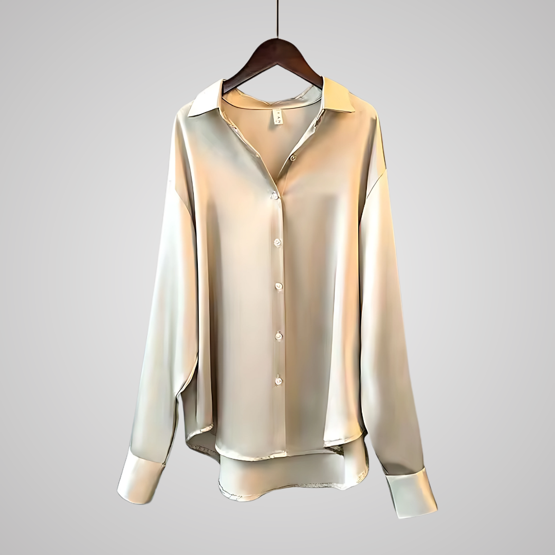 Dames Blouse van Satijn met Elegante Afwerking 6