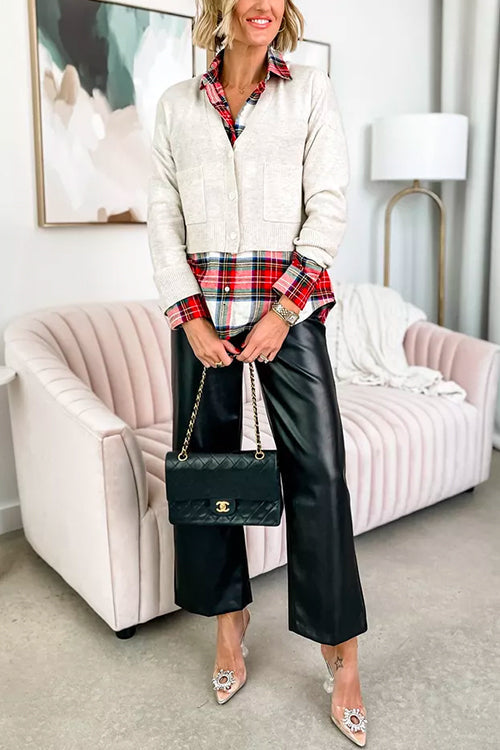 Dames Blouseshirt Geruit met Lange Mouwen 5