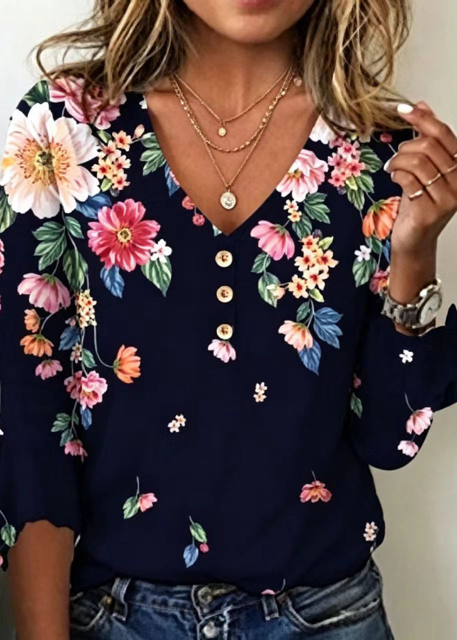 Dames Blousetop V-hals Bohemian Stijl 1