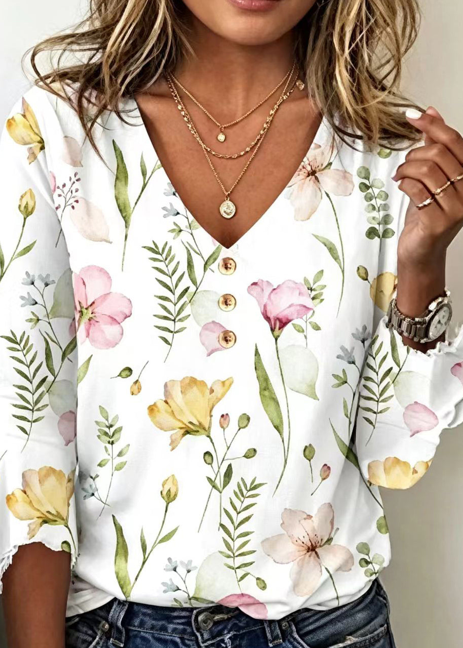 Dames Blousetop V-hals Bohemian Stijl 3